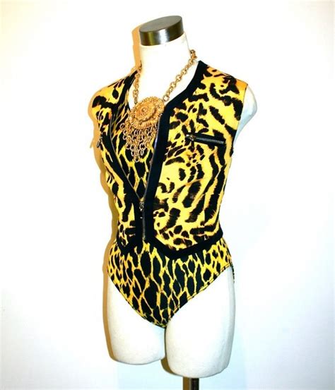 versace leotard black|Versace Leopard .